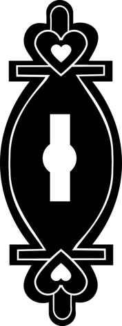 Keyhole Variant With Hearts Design Stencil Svg Design File, Free Vectors File